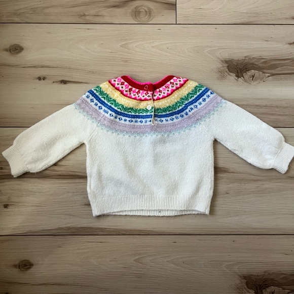 Baby Gap Fair Isle Colorful Rainbow Sweater Holidays size 6-12 months - Picture 3 of 5